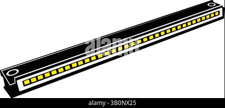 Modern Car Interior LED Light Accessory Black & White Vector Design for Stylish Vehicle Stock Vector
