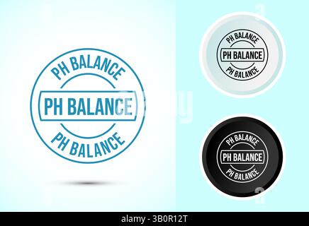 PH balance icon design illustration. Neutral PH balance icon sign, Free acidity concept symbol in color, black and white Stock Vector