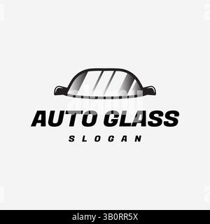 Car Glass for Automotive Glass Workshop Logo Vector Design Stock Vector