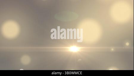 Image of glowing spots of lights over dark background Stock Photo