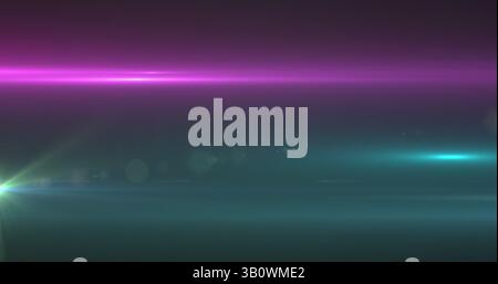 Image of glowing spots of lights over dark background Stock Photo