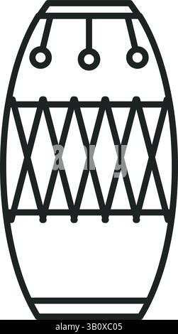 Conga drum outline. Vector illustration Stock Vector