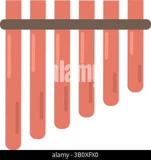Pan flute cartoon icon flat. Vector illustration Stock Vector