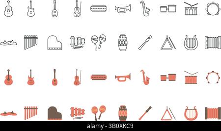 Music icons comparison set. Vector illustration Stock Vector
