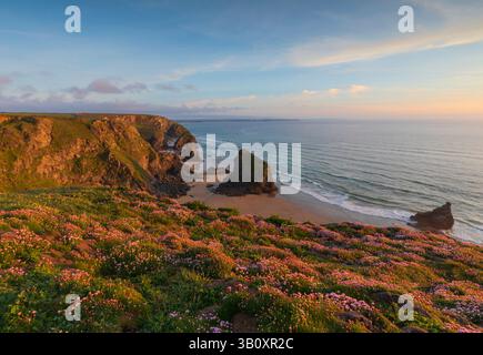 Bedruthan Steps Cornwall Stock Photo
