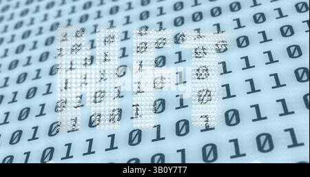 Image of nft text over binary coding Stock Photo