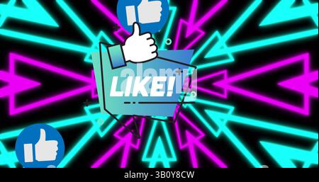 Image of like text over arrows Stock Photo