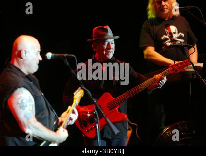 Sept. 11, 2010 - Las Vegas, Nevada, U.S. - STU COOK, one of the founding members of Creedence Clearwater Revival plays the base guitar during a performance of Creedence Clearwater Revisited. (Credit Image: © Barry Sweet/ZUMApress.com) Stock Photo