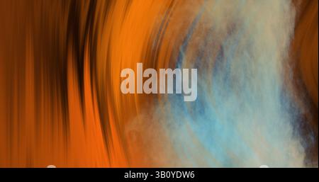 Image of orange lines and smoke trails on black background Stock Photo