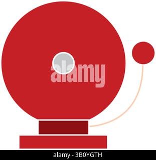 School Bell, Ring Vector. Ringing Classic Electric Bell And Hand Gold ...