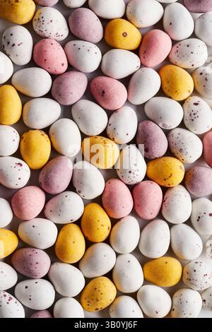 Chocolate Eggs from Overhead Close Up Stock Photo