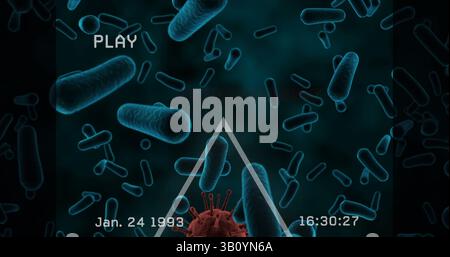 Image of interference over virus cells Stock Photo