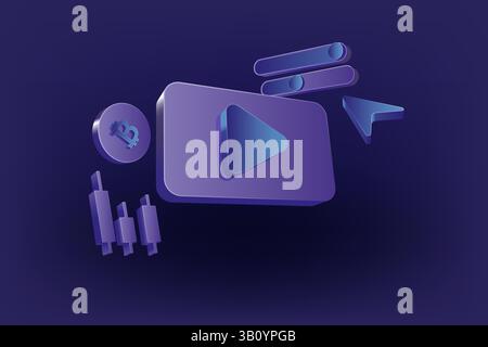 Online multimedia concepts for banner, presentation, poster and website advertising. Stock Vector