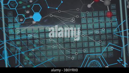 Image of data processing over medical icons Stock Photo