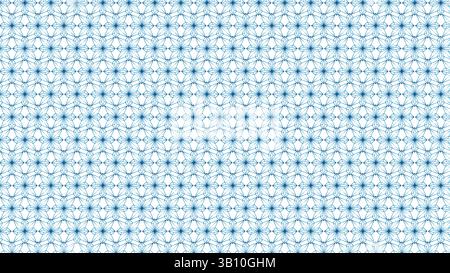 Seamless Geometric Floral Pattern in Blue and White – Elegant Decorative Background for Textiles and Stationery Stock Vector
