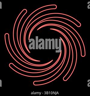Neon gold spiral Sacred geometry symbol red color vector illustration image flat style light Stock Vector