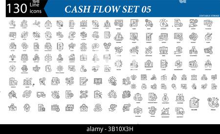 Cash Flow Icon – Simple Flat Finance Vector Design Element for Business, Banking, Investment & Budgeting Stock Vector