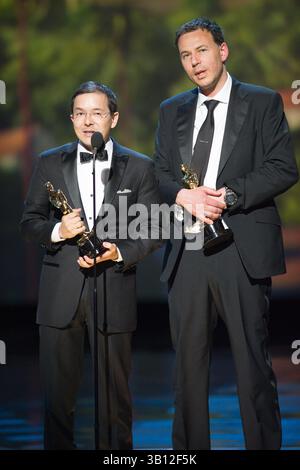 Shaun Tan and Andrew Ruhemann with the Best Short Film award, received ...