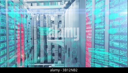 Image of data processing over servers Stock Photo