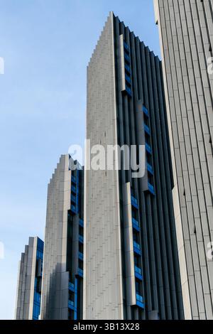 Upper Riverside tower blocks in North Greenwich, London, England Stock ...