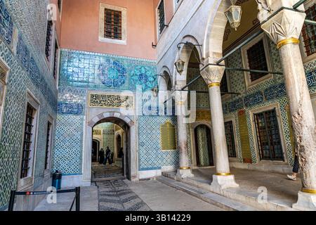 Courtyard of the Black Eunuchs in the Harem of Topkapi Palace, former quarters of key palace servants. Istanbul, Turkey (Turkiye) Stock Photo