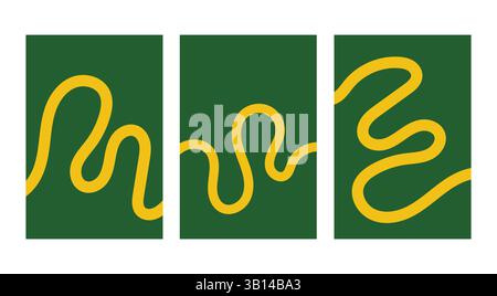 Design template line green plant Stock Vector