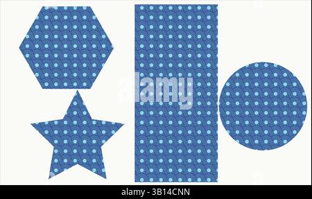 Geometric Shapes with Blue Circular Pattern Stock Vector