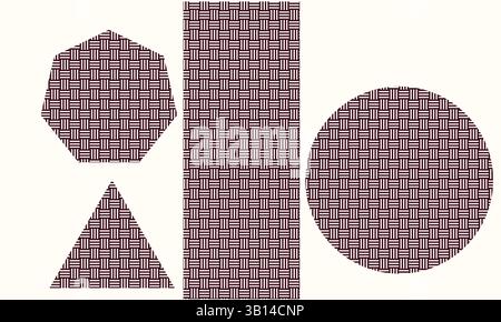 Geometric Shapes with Seamless Patterned Fill Stock Vector