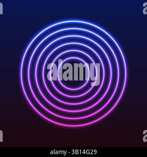 Colorful neon lights flashing in green, blue, white, pink, and violet on an abstract background. Circle ,rectangle, hexagon different shapes. Eps 10. Stock Vector