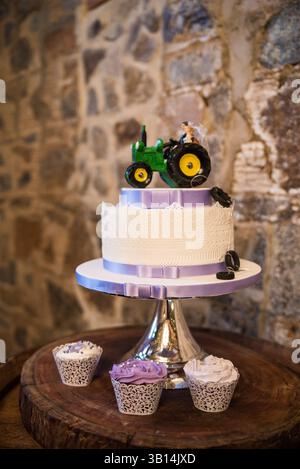 wedding cake with country theme Stock Photo