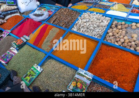 Afghan spices and nuts in a store, street trade Stock Photo