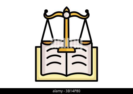 Constitution icon. colored outline icon style. icon related to law and justice. law elements vector illustration Stock Vector