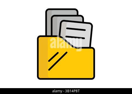 Archive icon. colored outline icon style. icon related to law and justice. law elements vector illustration Stock Vector