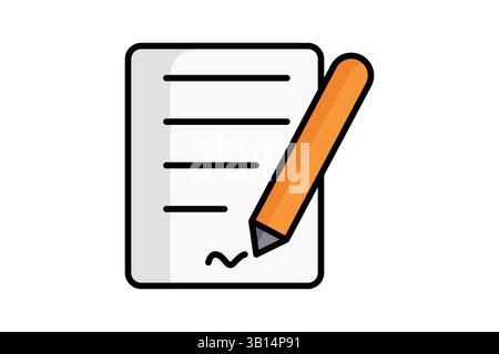 Contract icon. colored outline icon style. icon related to law and justice. law elements vector illustration Stock Vector