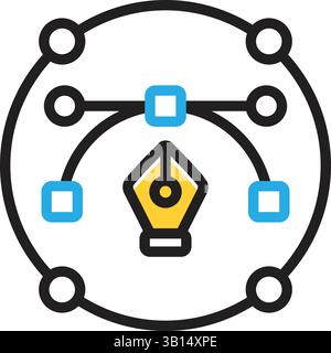 Icon for path,anchor point Stock Vector