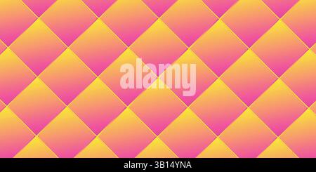 soft yellow and pink abstract background with quilted gradient pattern – trendy geometric digital texture Stock Vector