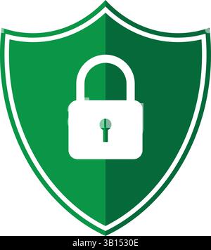 Security Shield Icon with Lock Stock Vector