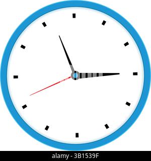 Minimalist round wall clock vector illustration Stock Vector