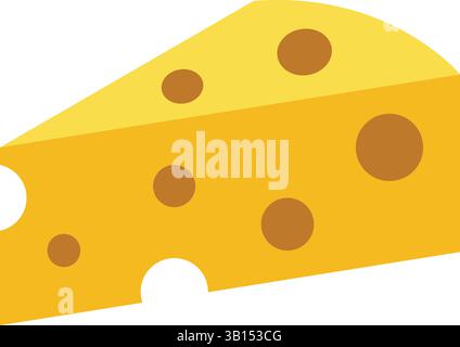 Cheese Slice Vector Icon or Flat Cartoon Style Dairy Food Illustration for food apps and websites Stock Vector