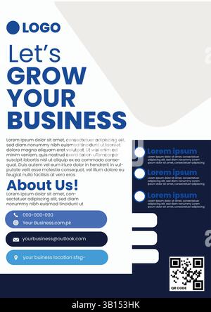 Modern Editable Business Flyer Template | Corporate Poster Design for Marketing & Branding Stock Vector