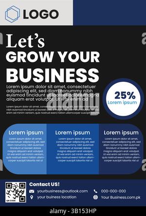Modern Editable Business Flyer Template | Corporate Poster Design for Marketing & Branding Stock Vector