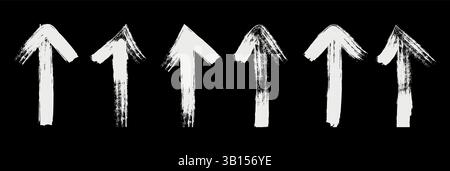 Grunge arrow vector. set of arrows black icons. grunge arrow brush. grunge arrow paint. Stock Vector