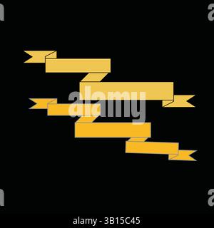Elegant Gold Ribbon Banner Design Element for Website Decoration-Elegant Gold Ribbon Banner Design Element for Website Decoration Stock Vector