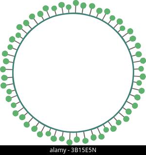 Illustration with schematic trees on a white background creating a circular border. Stock Vector