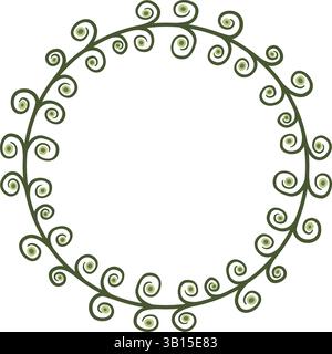 Illustration made with schematic lines on a white background creating a circular border. Stock Vector