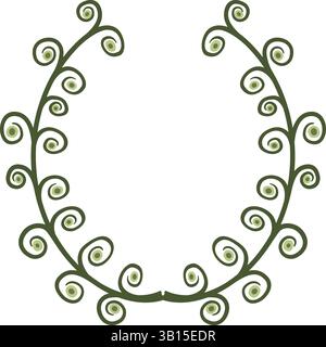 Illustration made with schematic lines on a white background creating a floral crown. Stock Vector