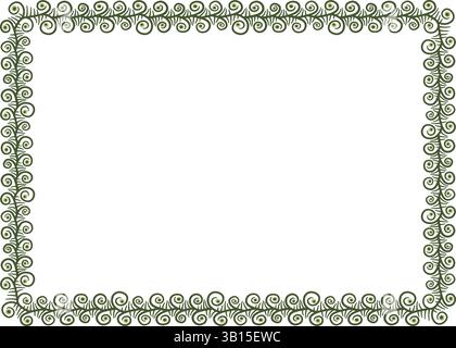 Illustration made with schematic lines on a white background creating a rectangular border. Stock Vector