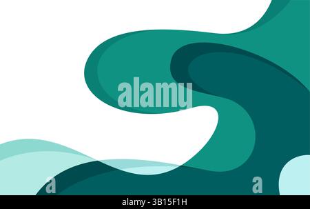 Papercut background in wavy style. summer asbtarct background Stock Vector