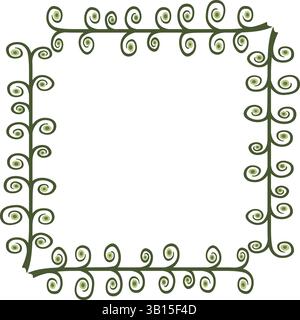 Illustration made with schematic lines on a white background creating a square border. Stock Vector