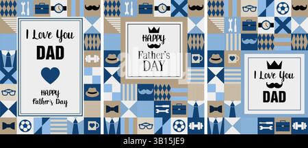 Happy Fathers Day Posters collection Stock Vector